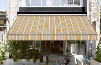 Corti Sarı Gri  Çizgili Tentelik Kumaş 8000-626 - 2