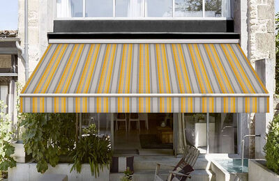 Corti Sarı Gri Çizgili Tentelik Kumaş 8000-886 - 2