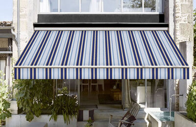 Corti Sarı Mavi  Çizgili Tentelik Kumaş 8000-645 - 2