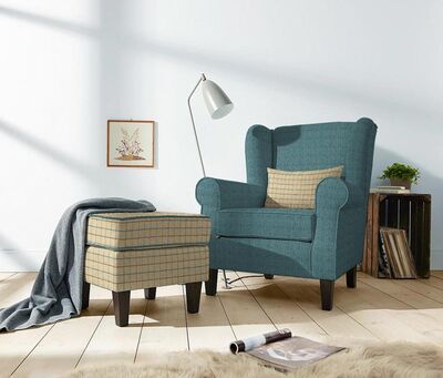 Döşemelik Mavi Keten Kumaş Liam Balıksırtı 50-2000 - 3