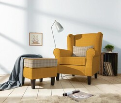 Kumaşçı Home - Döşemelik Sarı Keten Kumaş Liam 50-2200 (1)