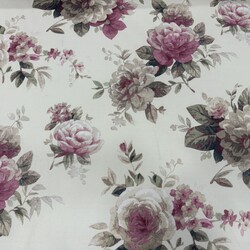 Keten Kumaş Beyaz Zemin  Şantuklu Keten