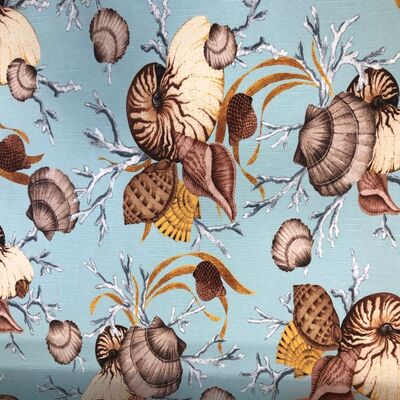 Keten Kumaş Salyangoz Desenli Şantuklu Keten - 1