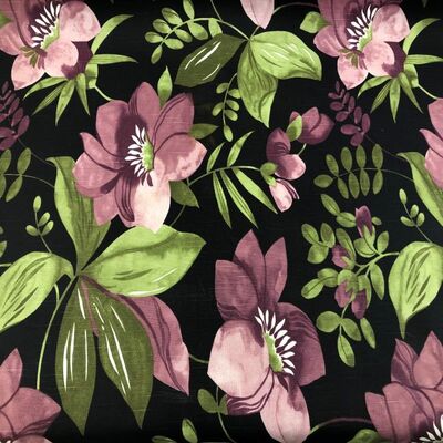 Keten Kumaş Yeşil Yapraklı Şantuklu Keten - 1