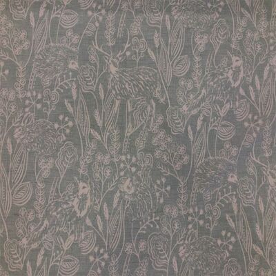 Pamuk Baskılı Keten Geyik Desenli Kumaş 2 - 1