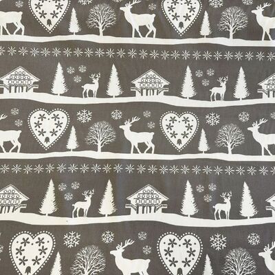 Pamuk Baskılı Keten Geyik Desenli Yılbaşı Kumaşı 2 - 1