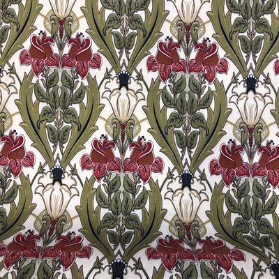 Pamuk Baskılı Keten Kumaş Damask Desenli 03 - 1