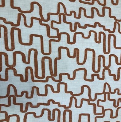 Pamuk Baskılı Keten Kumaş Kiremitrengi çizgiler - 1