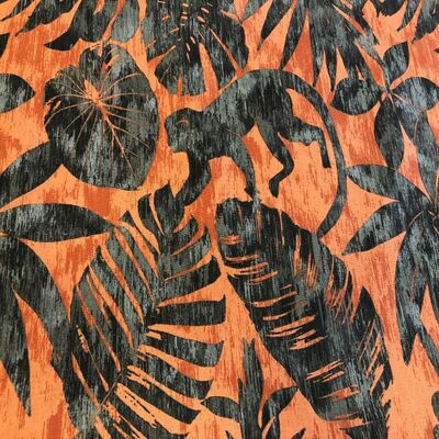 Pamuk Baskılı Keten Kumaş Maymun Desenli 1 - 1