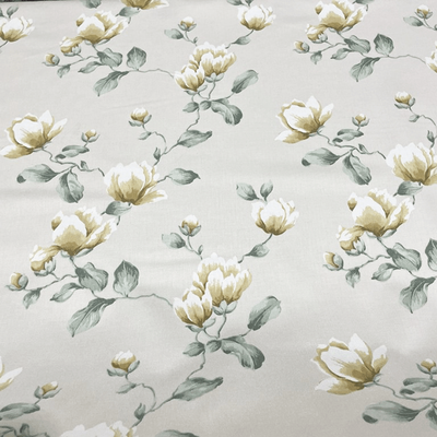 Pamuk Baskılı Keten Kumaş Pamuk Yapraklı - 1