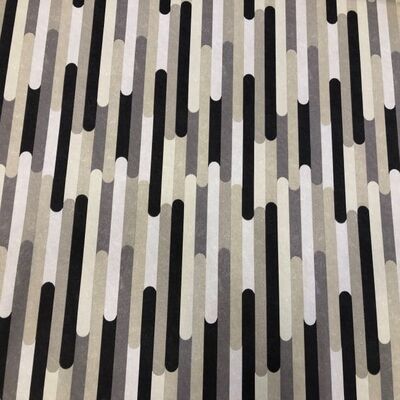 Pamuk Baskılı Keten Kumaş Siyah Çizgiler 1 - 1