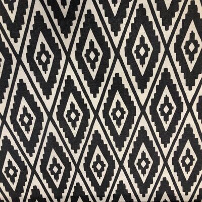 Pamuk Baskılı Keten Kumaş Siyah Kareler - 1