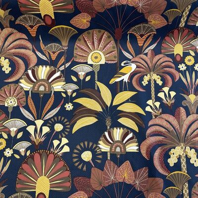 Pamuk Baskılı Keten Kumaş Yaprak Desenli 5 - 1