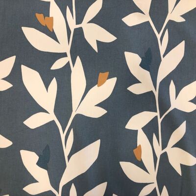 Pamuk Baskılı Keten Kumaş Yapraklar 1 - 1