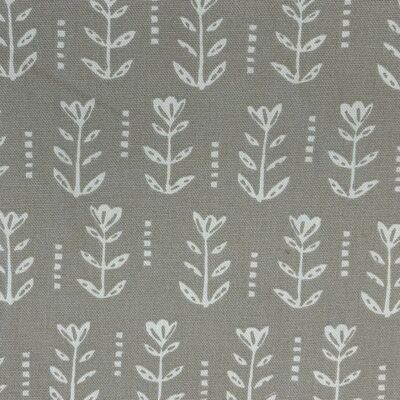 Pamuk Baskılı Keten Kumaş Beyaz Çiçekler 1 - 1