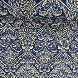 Kumascihome - Pamuk Baskılı Keten Kumaş Damask Desenli 04