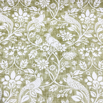 Pamuk Baskılı Keten Tavşan Desenli Kumaş2 - 1