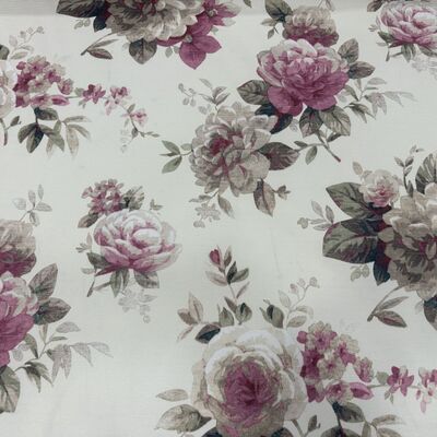 Keten Kumaş Beyaz Zemin  Şantuklu Keten - 1