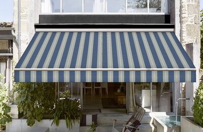 Sauleda Sarı Mavi Çizgili Tentelik Kumaş Miami  2702 - 2