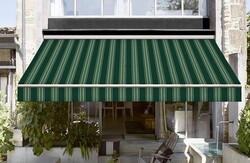 Sauleda Yeşil Beyaz Çizgili Tentelik Kumaş Aries 2576 (1)