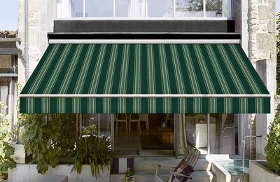 Sauleda Yeşil Beyaz Çizgili Tentelik Kumaş Aries 2576 - 2