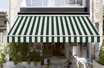 Sauleda Yeşil Beyaz Çizgili Tentelik Kumaş Botella -N 2680 - 2